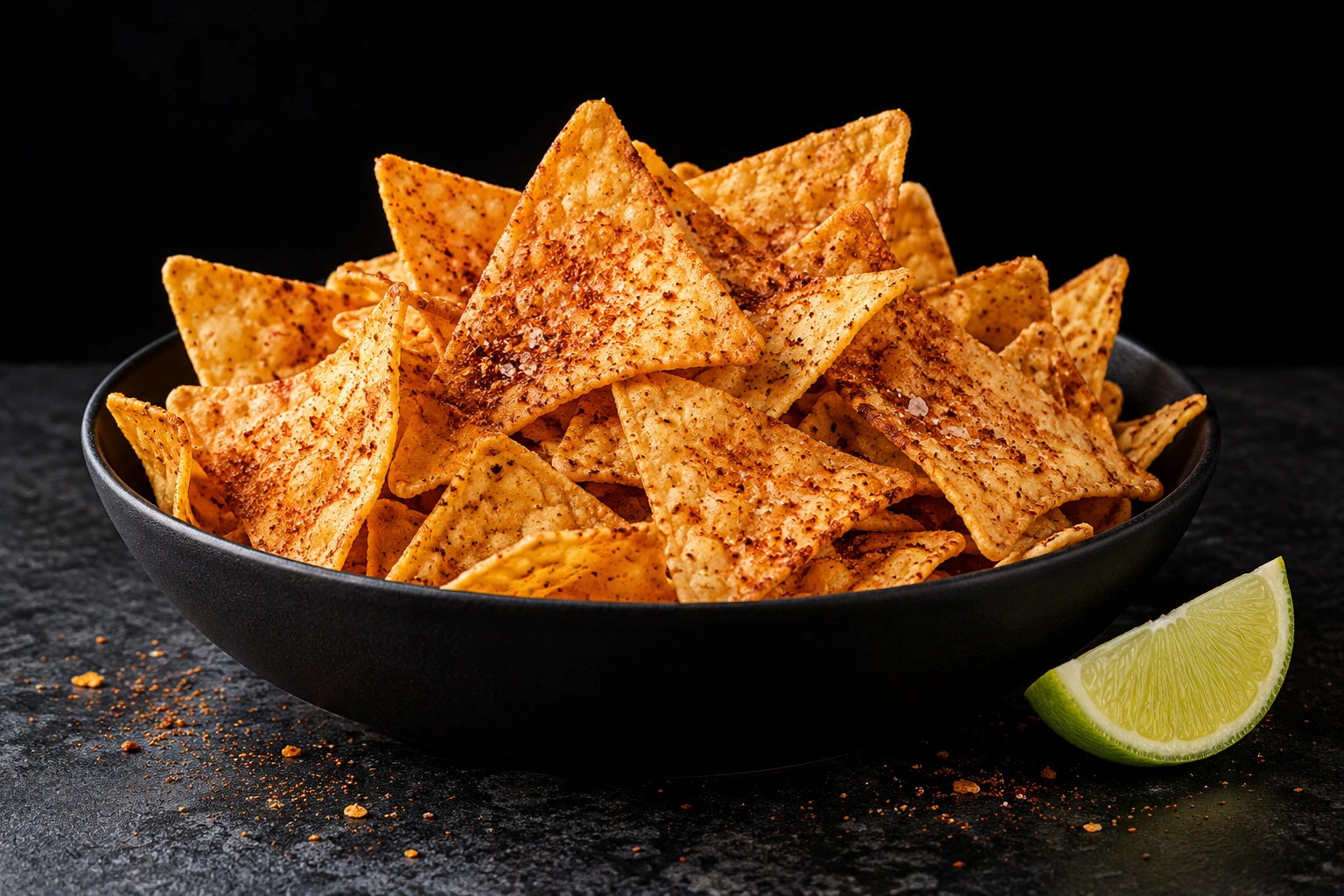 Chipotle Chili Lime Chips with chili seasoning and lime